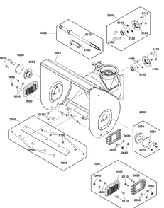 Auger Housing Group Diagram and Parts List for 1696951-00-H1728E  Briggs and Stratton Snow Blower